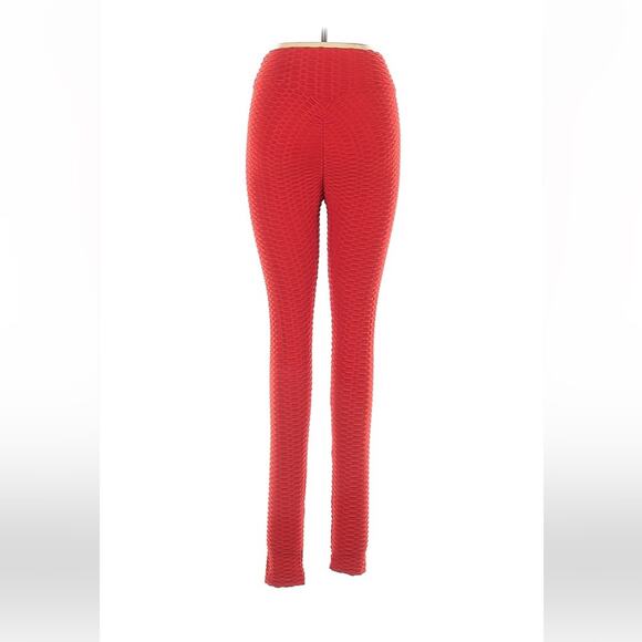 Unbranded red hi rise butt lifting scrunch booty leggings, size med - Picture 2 of 8